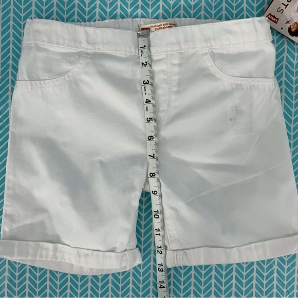 Levi's NWT Girls' White Pull-On Adjustable Waist Girlfriend Midi Short, 10 Reg - Picture 9 of 15